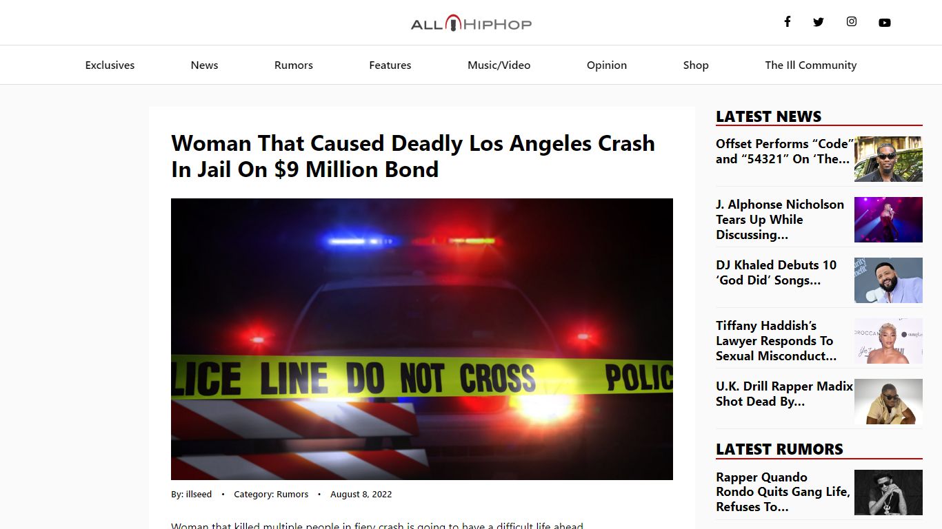 Woman That Caused Deadly Los Angeles Crash In Jail On $9 Million Bond ...